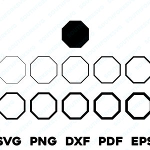 Achthoekige lijnslagbundel | svg png dxf eps pdf | vectorgrafisch ontwerp gesneden print lasergraveerbestanden | digitale download commercieel gebruik