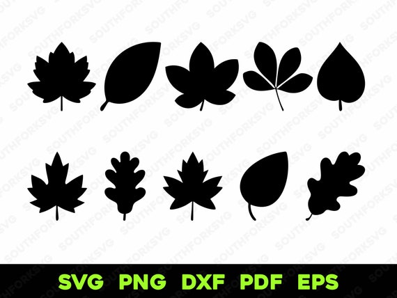 Leaf Leaves Silhouette Bundle 1 | svg png dxf eps pdf | vector graphic design cut print laser engrave files digital download commercial use