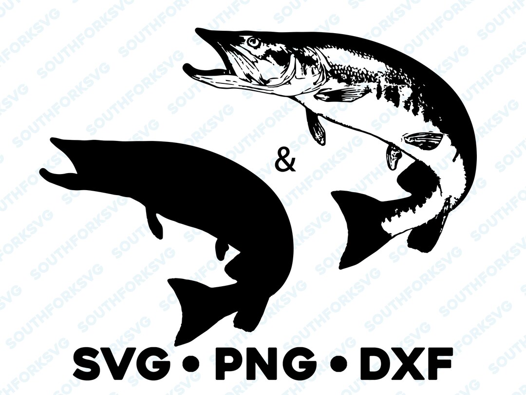 Muskie Muskellunge Musky Pike Northern SVG PNG DXF Vector Transparent ...