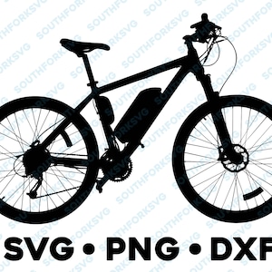 Ebike Bici elettrica Bicicletta Biking Triathlon SVG PNG DXF grafica vettoriale Cut File design digitale clip art mountain bike bici da strada a scatto fisso