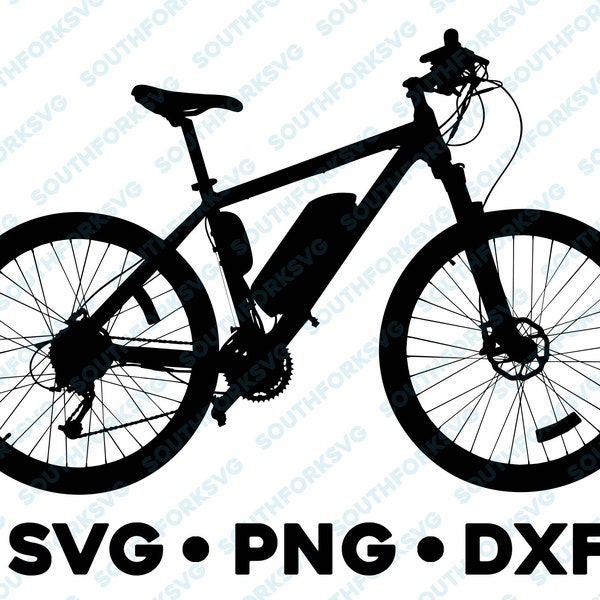 Ebike Vélo électrique Vélo Vélo Triathlon SVG PNG DXF vectoriel graphique Cut Fichier conception numérique clip art VTT vélo de route équipement fixe