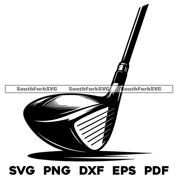 Golf Club Driver Design Files | svg png dxf eps pdf | transparent graphic design cut print dye sub laser files commerical use