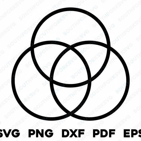 Three Trinity Circles svg png dxf eps pdf | graphic design cut print laser engrave files | instant digital download commercial use