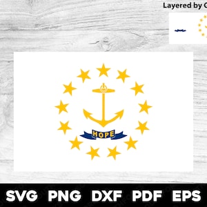 Vlag van de staat Rhode Island | svg png dxf eps pdf | Layered by Color vector grafisch ontwerp gesneden print kleurstof sub-lasergravure digitale bestanden