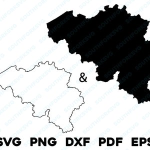 Belgien Land Silhouette und Umriss Formen Karte Europa svg png dxf pdf eps Vektorgrafik