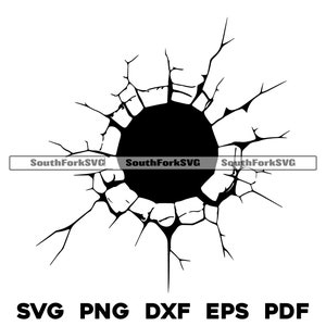 Gebarsten gat in muurontwerp | svg png dxf eps pdf | vectorafbeelding snijbestand laserclipart | direct digitaal downloaden voor commercieel gebruik