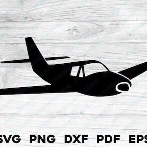 Eenmotorige propeller vliegtuig vliegtuig Jet silhouet | svg png dxf eps pdf | ontwerp digitale download gesneden print laserbestanden commercieel gebruik