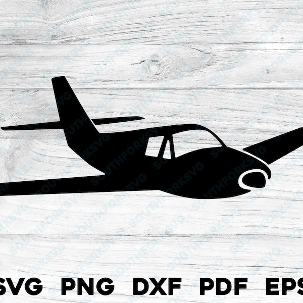 Single Engine Propeller Airplane Plane Jet Silhouette | svg png dxf eps pdf | design digital download cut print laser files commercial use