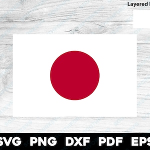 Japan Country Flag | svg png dxf eps pdf | vector graphic design cut print laser cnc engrave digital files instant download
