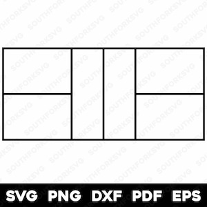 Overzicht Pickleball Court | svg png dxf eps pdf | transparant grafisch ontwerp gesneden print dye sub laser graveren cnc-bestanden commercieel gebruik