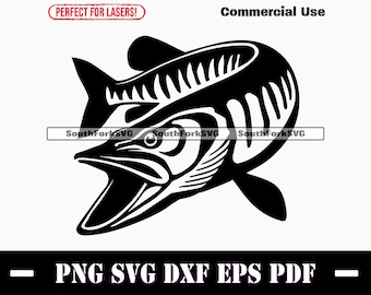 Muskie Musky Design Files svg png dxf eps pdf | transparent vector graphic design cut print dye sub laser engrave files commercial use