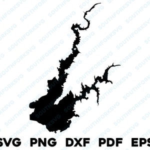 Folsom Lake California carte forme Silhouette contour svg png dxf pdf eps vector design graphique découpé fichier laser colorant sub image