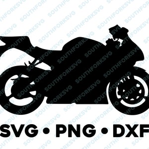 Street Bike Crotch Rocket Motorcycle SVG PNG DXF Silhouette Cut File Design Vector Biker Cruiser King Softail Chopper uso commerciale