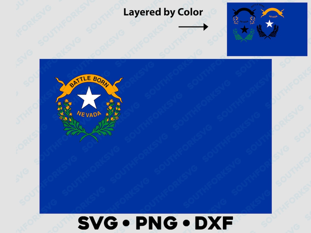 Nevada State Flag Svg Png Dxf Vector Graphic Design Digital File U.S ...