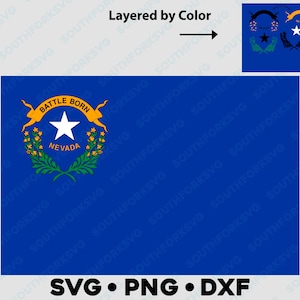 Drapeau de l'État du Nevada svg png dxf fichier numérique de conception graphique vectorielle 50 drapeaux d'État des États-Unis d'Amérique drapeaux des États-Unis