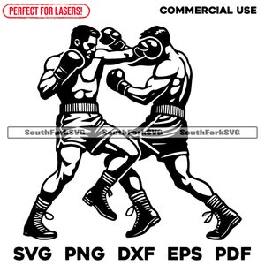 Boxer kämpfen Designdateien | svg png dxf eps pdf | transparente Vektorgrafik Design Cut Print Dye sub Laser graviert Dateien Kommerzielle Nutzung