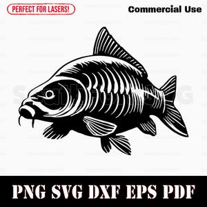Pesca de carpas svg png dxf eps pdf / diseño gráfico vectorial transparente corte impresión sublimación láser grabado archivos uso comercial