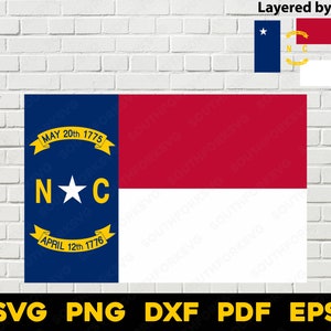 North Carolina State Flag svg png dxf pdf eps vector graphic design digital file U.S. 50 State Flags USA America United States Flags