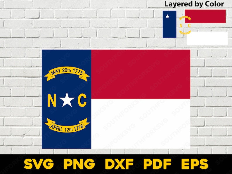 North Carolina State Flag Svg Png Dxf Pdf Eps Vector Graphic Design ...