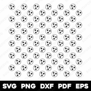 Driesterrenpatroon Tennessee | svg png dxf eps pdf | vectorgrafisch ontwerp gesneden print lasergraveerbestanden | digitale download commercieel gebruik