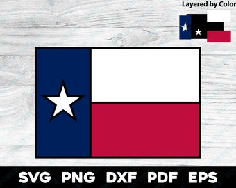 Texas State Flag Outlined | svg png dxf eps pdf | layered vector graphic design print cut dye sub cnc laser engrave digital files download