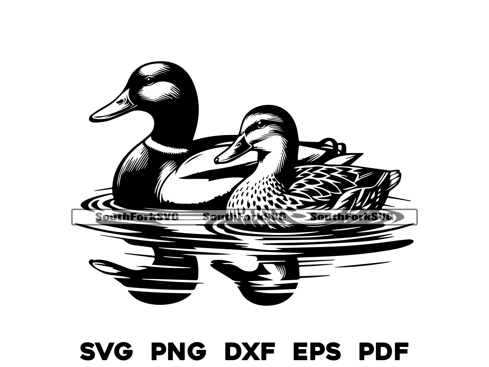 Mallard Ducks Male Female Pair Svg Png Dxf Eps Pdf | Vector Graphic ...