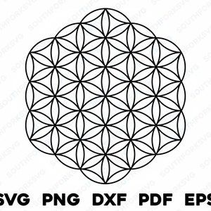 Kwiat życia 4 svg png dxf eps pdf | projekt graficzny cięcie drukowanie grawerowanie laserowe pliki | natychmiastowe pobieranie cyfrowe do użytku komercyjnego