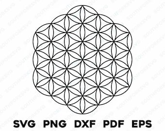 Flower of Life 4 svg png dxf eps pdf | graphic design cut print laser engrave files | instant digital download commercial use
