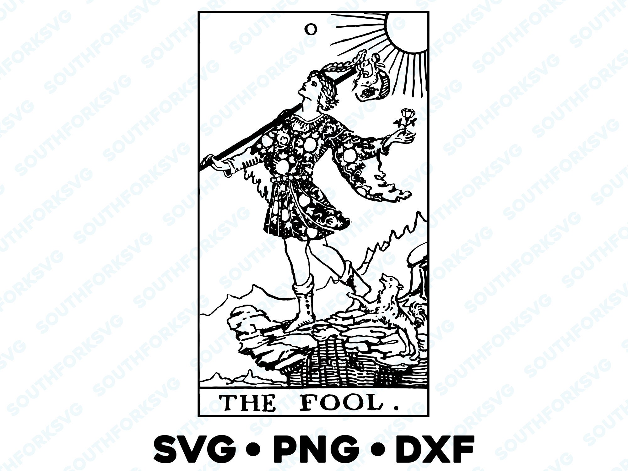 愚者タロットカード大アルカナライダーウェイトデッキSVG PNG 愚者タロットカード大アルカナライダーウェイトデッキSVG PNG