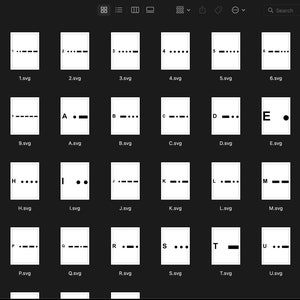 Morse Code Alphabet and Numbers 0-9 SVG PNG DXF Vector Graphic - Etsy