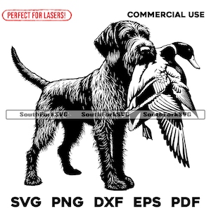 Jagdhund Ente Wirehaired Pointer Ente | svg png dxf eps pdf | Vektorgrafik Datei Laser Clip Art schneiden | sofort download für kommerzielle Nutzung