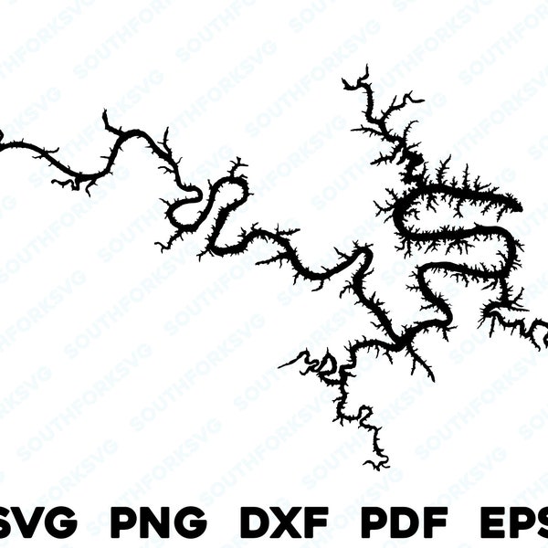 Lake of the Ozarks Missouri Map Shape Silhouette svg png dxf pdf eps vector graphic design cut engraving laser file image ing boating lake