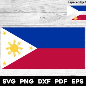 Filipinas Bandera Nacional del País svg png dxf eps pdf en capas por color vector diseño gráfico archivo digital viajes mundiales República Asia