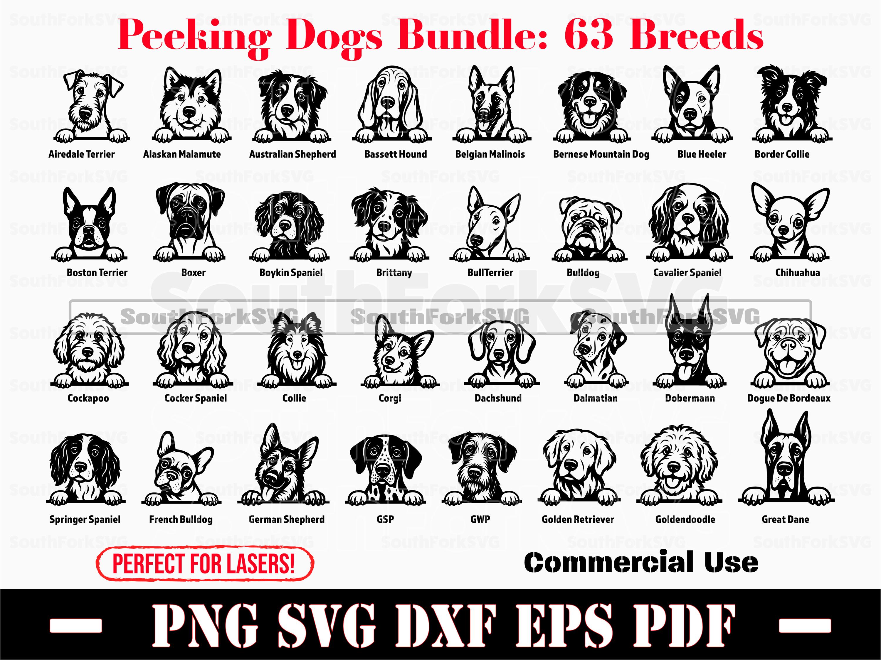 63 Peeking Dogs Mega Bundle Svg Png Dxf Eps Pdf Vector Graphic Cut File ...