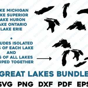 Alle 5 grote meren bundel kaart vorm silhouet svg png dxf pdf eps vector grafisch ontwerp gesneden gravure laserbestand afbeelding boot meerhuis