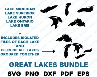 Great Lakes Depth Map - Laser Cut Files SVG, PDF, PNG (digital File