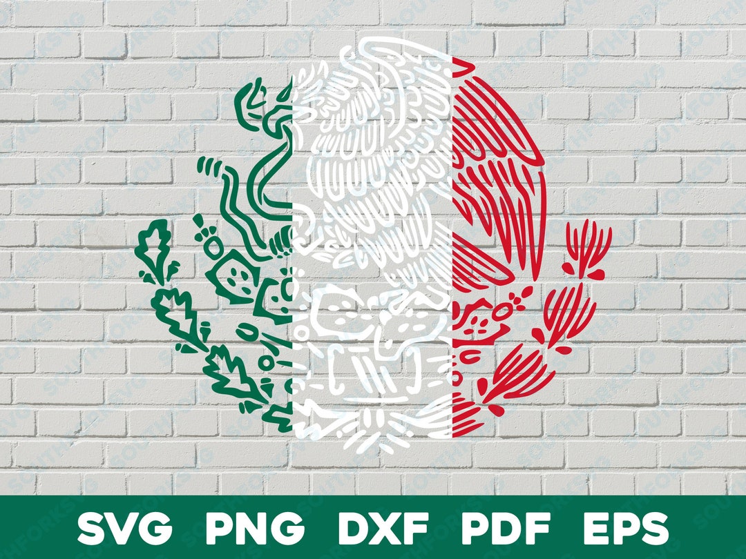 Mexico Coat of Arms Flag Colors Svg Png Dxf Eps Pdf Layered by Color ...