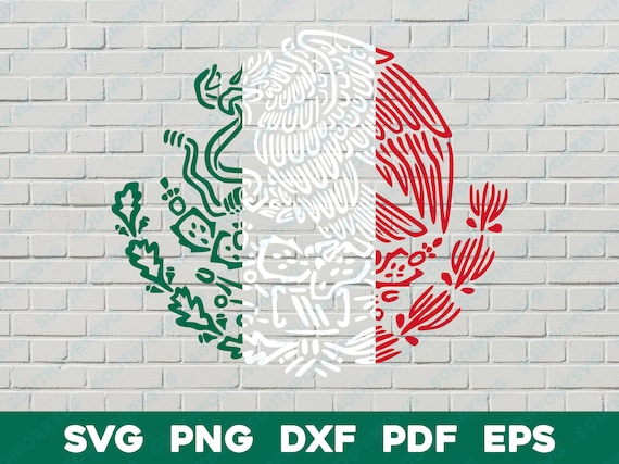 Mexico Coat of Arms Flag Colors Svg Png Dxf Eps Pdf Layered by - Etsy