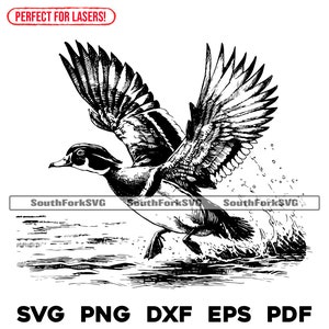 Wood Duck Laser Engrave Files Svg Png Dxf Eps Pdf Vector Graphic Design ...
