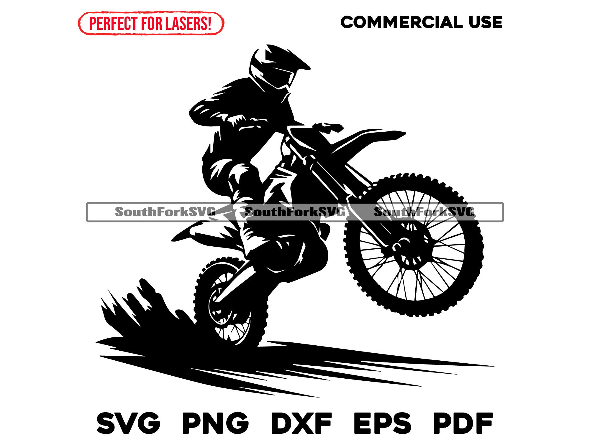 Dirt Bike Rider svg png dxf eps pdf | vector graphic design cut print dye sub laser engrave digital files commercial use