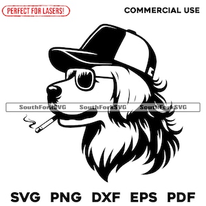 Golden Retriever Mullet Trucker Hat svg png dxf eps pdf / grafica vettoriale design taglio stampa dye sub laser cnc file digitali uso commerciale