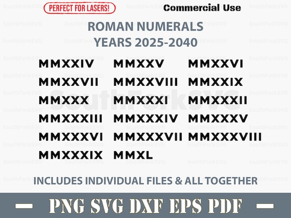 Tabla De Años Con Números Romanos