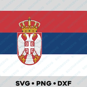 Bandeira Nacional da Sérvia svg png dxf em camadas por cores vetor design gráfico arquivo digital Bandeira de viagens mundiais das Nações Unidas Europa