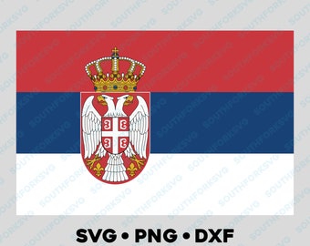 Serbia National Country Flag svg png dxf layered by color vector graphic design digital file United Nation world travel flag Europe