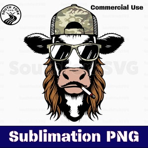 Chapéu de caminhoneiro Cow Mullet Camo Pattern Sublimação PNG Transparente Alta resolução para impressão Substituição de tinta download digital instantâneo uso comercial