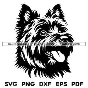 Cairn Terrier Hundekopf Design | svg png dxf eps pdf | Vektorgrafik Datei Laser Clip Art schneiden | sofortiger digitaler Download kommerzielle Nutzung