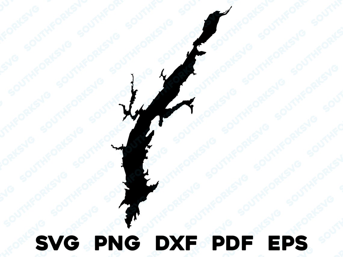 Atoka Reservoir Oklahoma Map Shape Silhouette Outline Svg Png Etsy