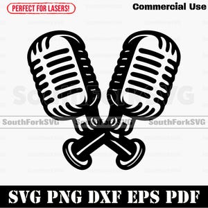 Micros vintage croisés svg png dxf pdf eps | Fichier numérique laser découpé | Téléchargement instantané Utilisation commerciale