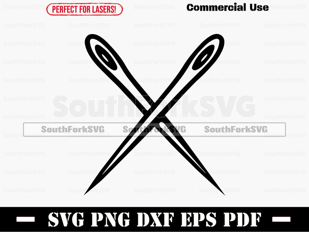 Crossed Sewing Needles Svg Png Dxf Pdf Eps | Cut Print Laser Digital ...