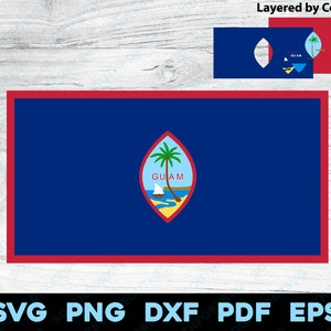 Guam Flag | svg png dxf eps pdf | layered vector graphic design cut print dye sub laser cnc engrave digital files instant download
